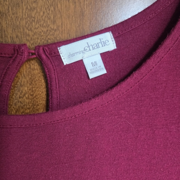 Charming Charlie Long Sleeve Dress - Deep Pink - Picture 3 of 3